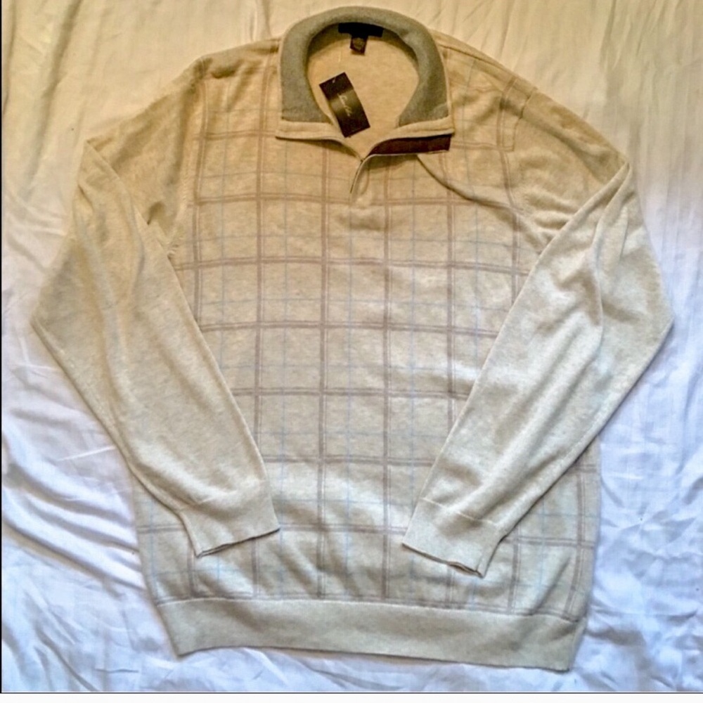 NWT 1/4 Zip Tasso Elba Sweater Mens Large NEW